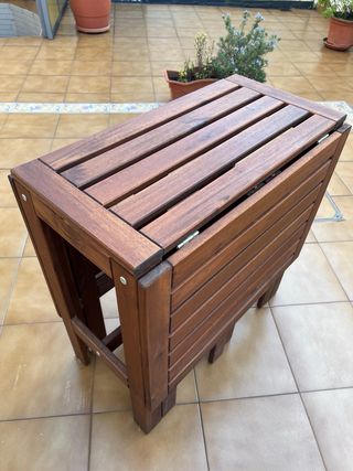 Mesa Terraza Madera 132x70x72cm + Silla