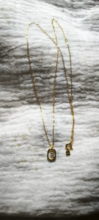 Colgante inicial B octogonal con cadena S925