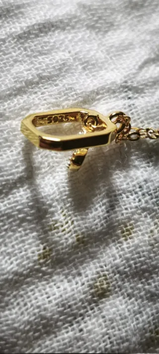 Colgante inicial B octogonal con cadena S925