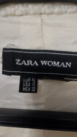 Chaqueta tweed beige/blanca