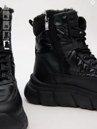 Botines negros con suela gruesa