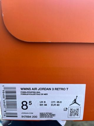 Nike Air Jordan Retro 3 Starfish Talla 40
