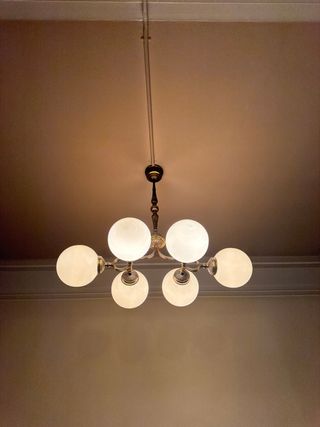 Lámpara de techo colgante de cristal y metal