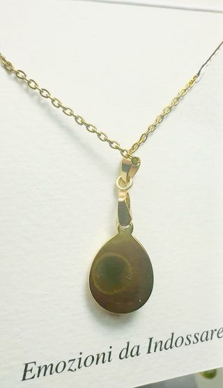 Collana con fiore blu vero e oro