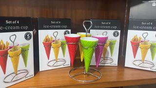 Set 4 conos cerámica helado/patatas