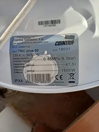 Termo eléctrico Cointra 50L