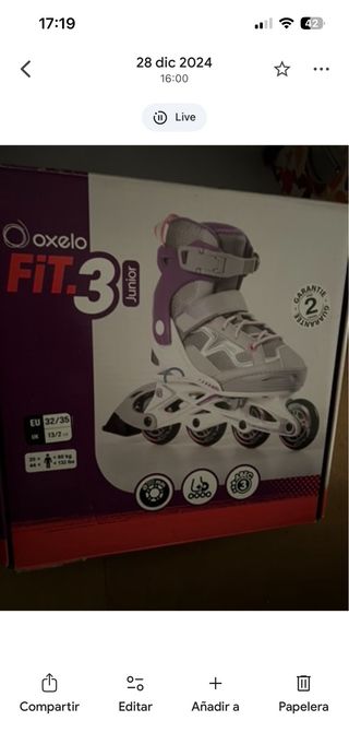 Patines Oxelo Fit.3 Junior Talla 32-35