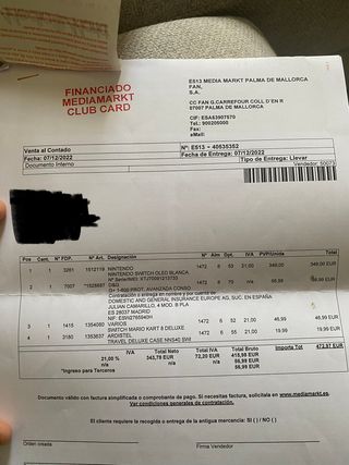 Nintendo Switch OLED+Mario Kart+Garantía(Dic2027)