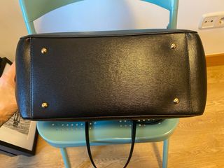 Bolso Tote Ralph Lauren Negro piel con cremallera