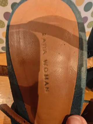 Sandalias de tacón verde azulado