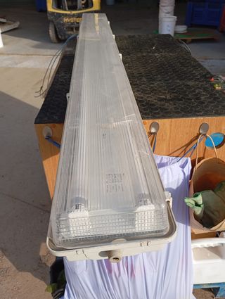 Lámpara fluorescente de techo con protección