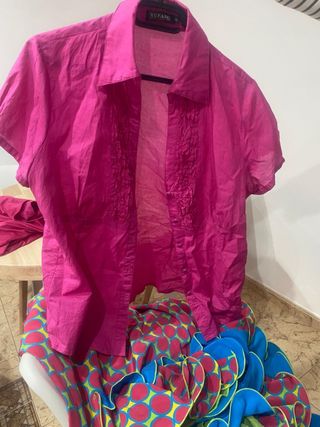 Camisa y falda flamenca fucsia