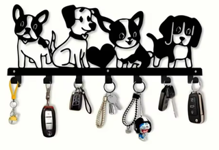 Colgador de llaves en metal – perros – corte láser