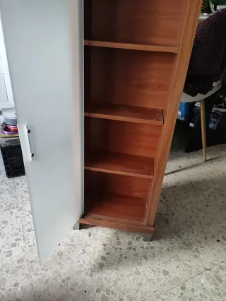 Mueble auxiliar madera y cristal