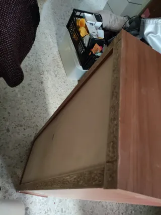 Mueble auxiliar madera y cristal