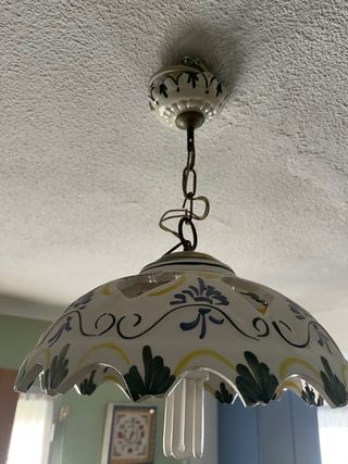 Lámpara vintage cerámica y cristal