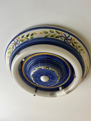 Lámpara vintage cerámica y cristal