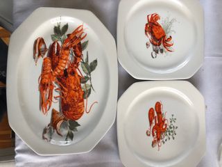 Platos vintage porcelana marisco