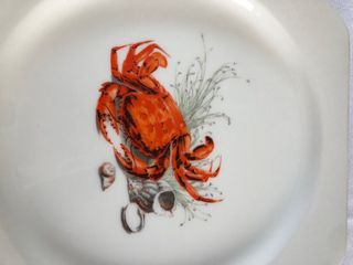 Platos vintage porcelana marisco