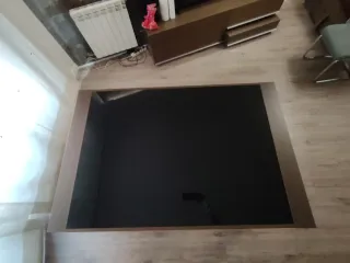 Mesa de comedor cristal y madera