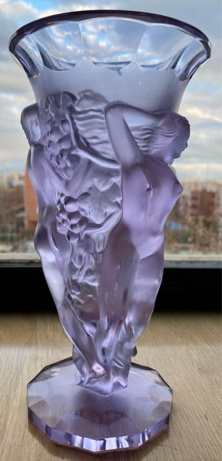 Jarrón Art Decó Bohemio Alexandrite Glass, 30s