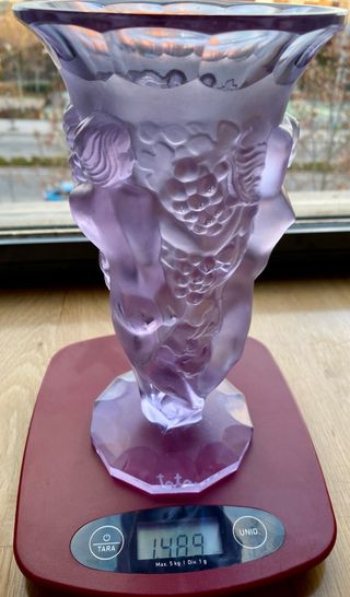 Jarrón Art Decó Bohemio Alexandrite Glass, 30s