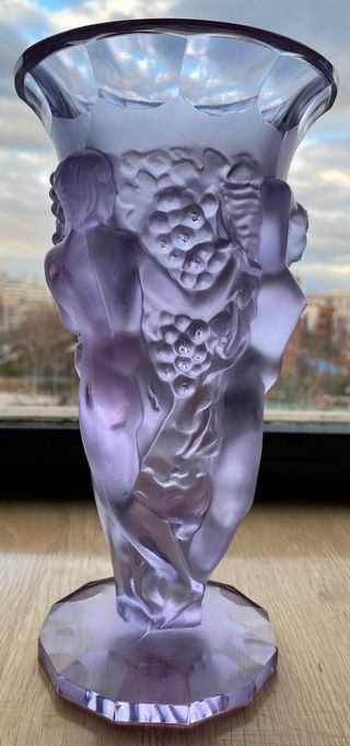 Jarrón Art Decó Bohemio Alexandrite Glass, 30s