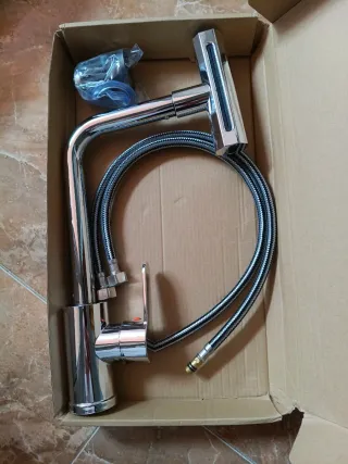 FREGADERO INOX DE 50X40CM Y GRIFO NUEVOS A 69 EUR