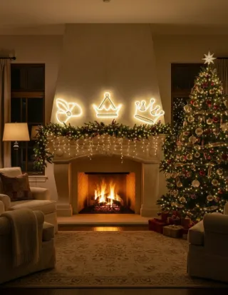 Set 3 Coronas LED Reyes Magos Gran Tamaño