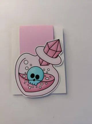 Marcapáginas Magnético Poción Calavera Rosa