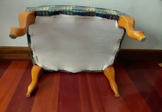 Puf tapizado tela escocesa