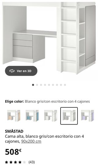 Litera SMÅSTAD con escritorio y armario.