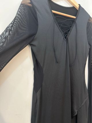 Vestido Morticia Adams Carnaval Preto