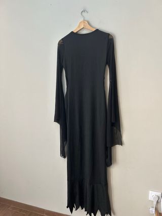 Vestido Morticia Adams Carnaval Preto