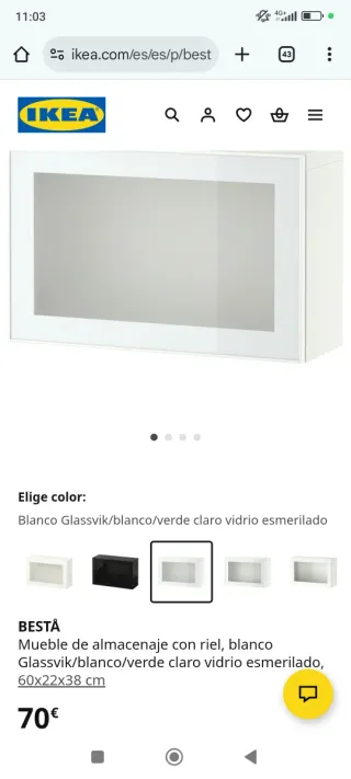 Mueble TV madera y cristal flotante tiene un led
