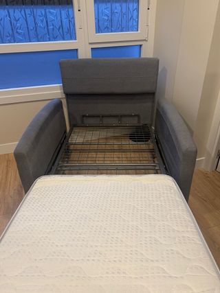 Sofá Cama Biandbo Gris con Colchón Viscoelástico