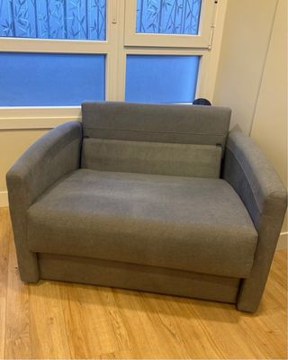 Sofá Cama Biandbo Gris con Colchón Viscoelástico