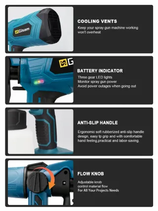 Pistola Pintura a Bateria 1000ml Gisam