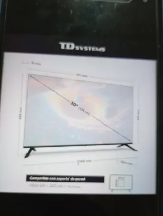 50"Smart TV TD Systems Andrd 14-4K-HDR, PRECINTDA