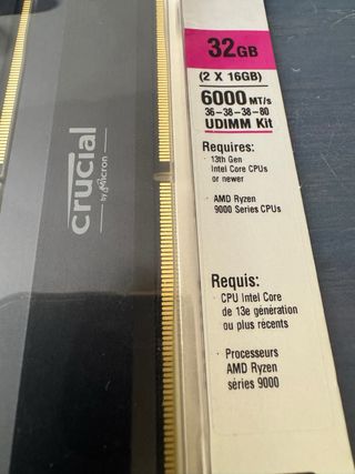 Crucial DDR5 32GB (2x16GB) 6000MT/s UDIMM Kit