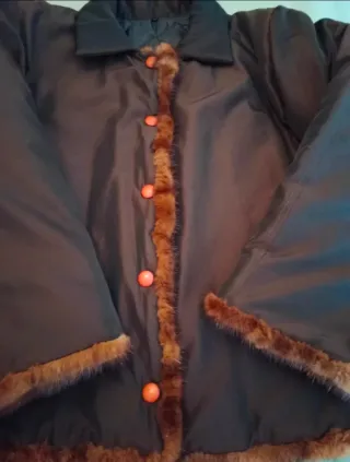 Giacca donna pelliccia marrone e nera