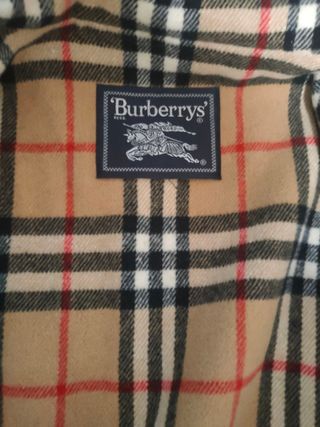 Abrigo de paño Burberry azul marino con capucha