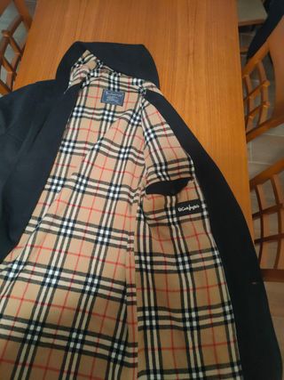 Abrigo de paño Burberry azul marino con capucha