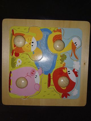 Lote de 4 puzzles o encajables de madera