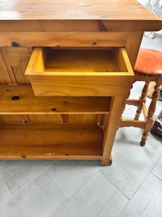 Barra de bar rústica + 2 taburetes