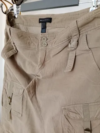 Pantalones pana fina Mango mujer beige