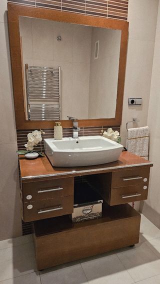 Mueble de baño 1m con espejo y armario