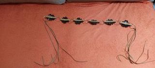 Cinturón Boho Chic Flores Piel y Pelo Aro