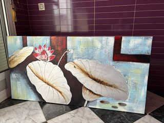 Cuadro abstracto flores de loto