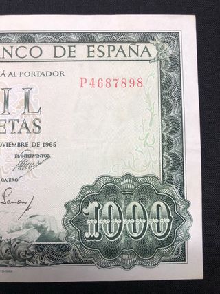 Billete s/c 1000 pesetas 1965 El Banco de España